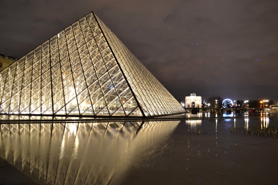 Pyramid glass reflection photo