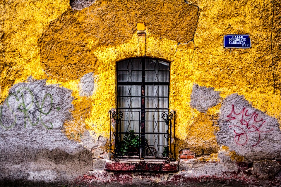 Colorful deteriorated graffiti
