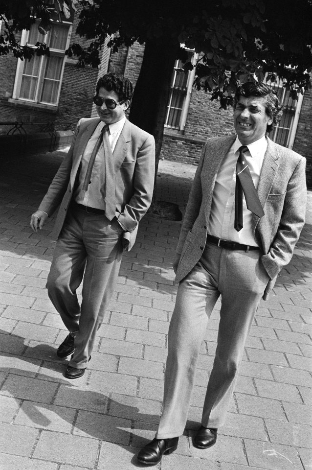 Kabinetsformatie 1981 de informateurs Van Thijn (l) en Lubbers tijdens een wand, Bestanddeelnr 931-6085
