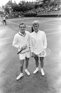Kampioenschap Tennis op Metsbanen, Trudy Groenman en Tom Okker, Bestanddeelnr 919-4476