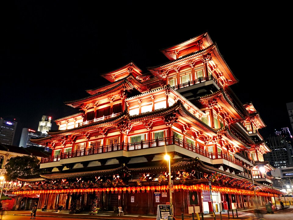 Buddhism night lighting