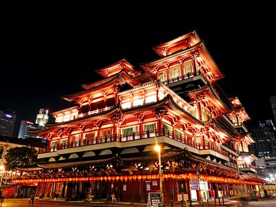 Buddhism night lighting photo