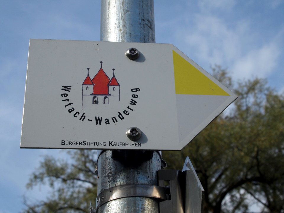 Kaufbeuren Schild Wertachwanderweg