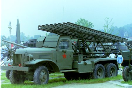 Katyusha rocket launcher on ZiS.Spielvogel