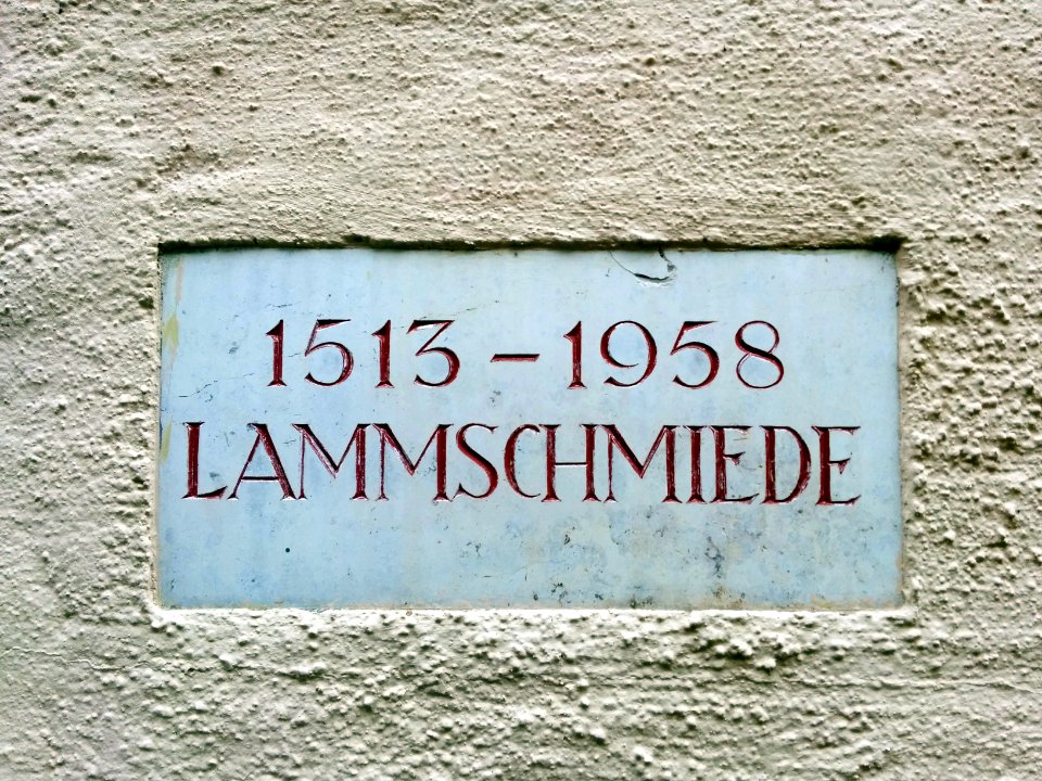 Kaufbeuren, Hinweisschild Lammschmiede