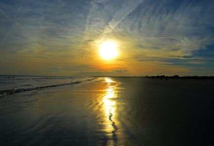 Beach sunset sea ocean photo