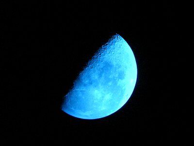 Night half moon blue night
