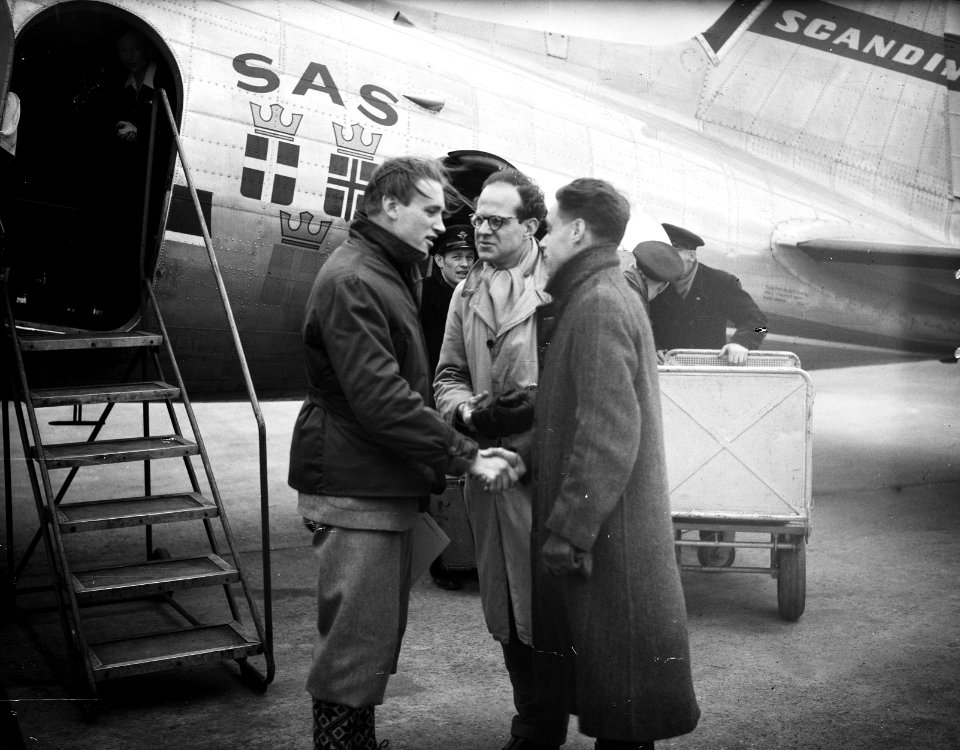 Kees Broekman terug op Schiphol uit Oslo. Lud. Sportief, Bestanddeelnr 934-6963