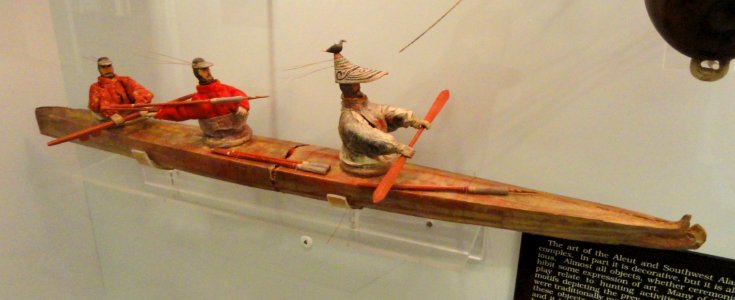 Kayak model, Aleut, collected in 1876 - Native American collection - Peabody Museum, Harvard University - DSC05645