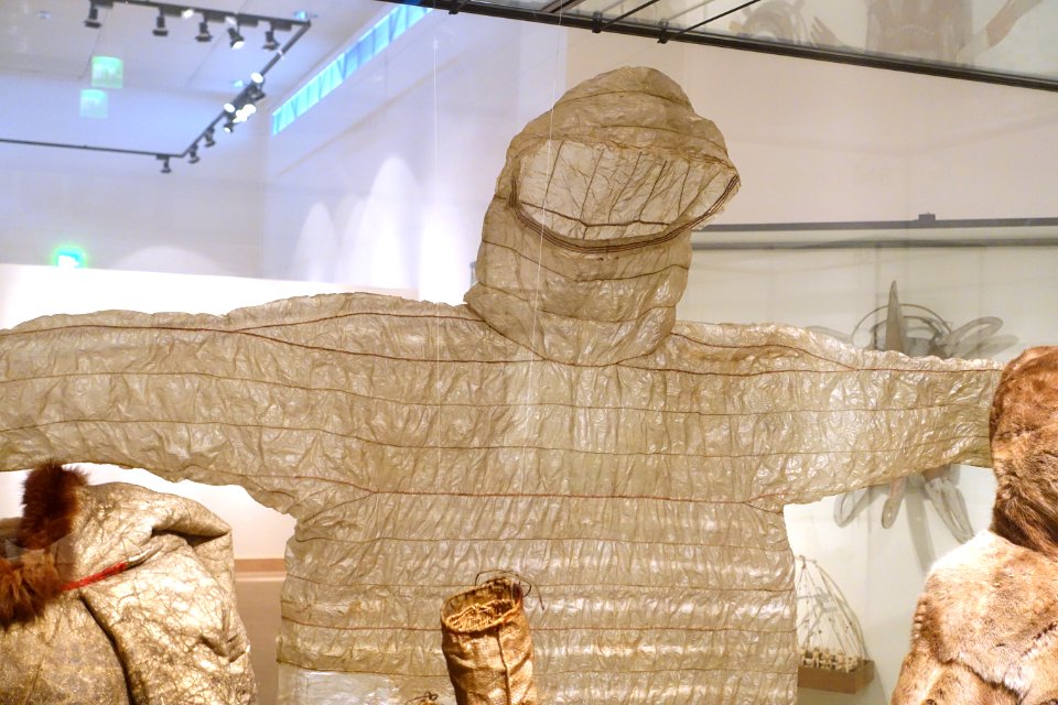 Kayaker's waterproof coat, Aleutian Eskimo, 1834, seal gut - Ethnological Museum, Berlin - DSC01056