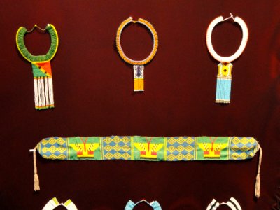 Kayapo beadwork - Memorial dos Povos Indígenas - Brasilia - DSC00551