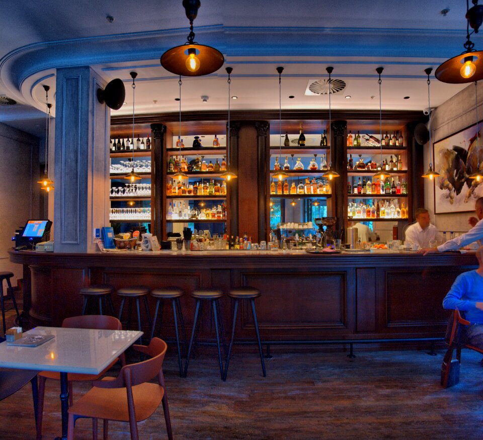 Evening town restaurant