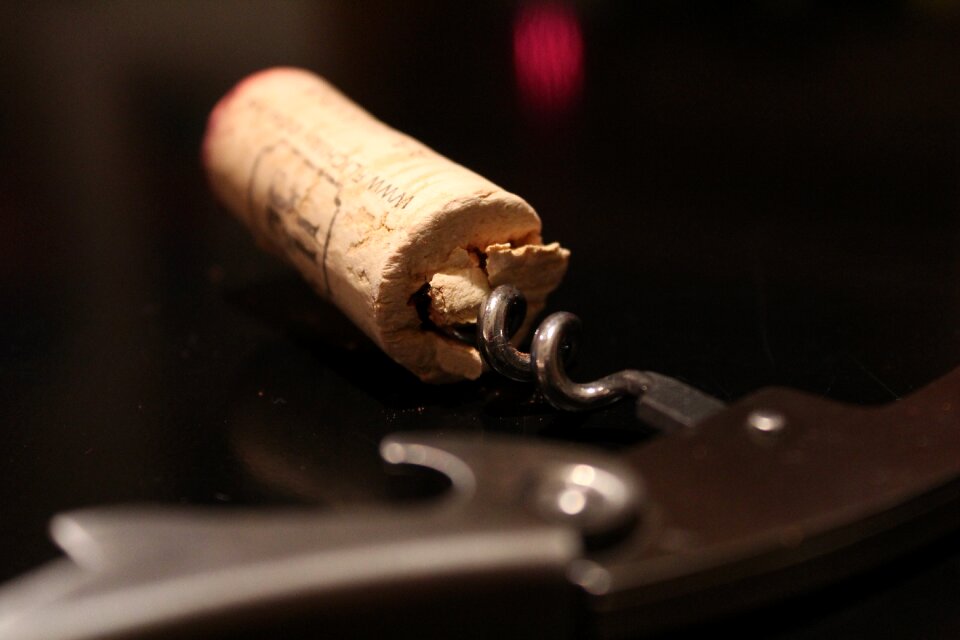 Red wine bottle opener drink photo