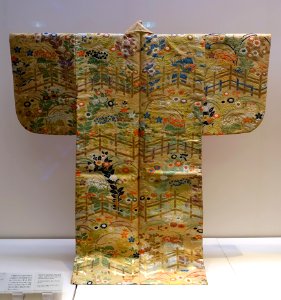 Karaori (Noh costume) with fence and autumn grasses design, Japan, Edo period, 1700s AD - Tokyo National Museum - Tokyo, Japan - DSC09301