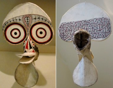 Kavat (mask), Papua New Guinea, New Britain, Gazelle Peninsula, Baining people, bark cloth, bamboo and pigment photo