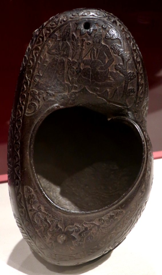Kashkul with floral designs, Iran, Newark Museum