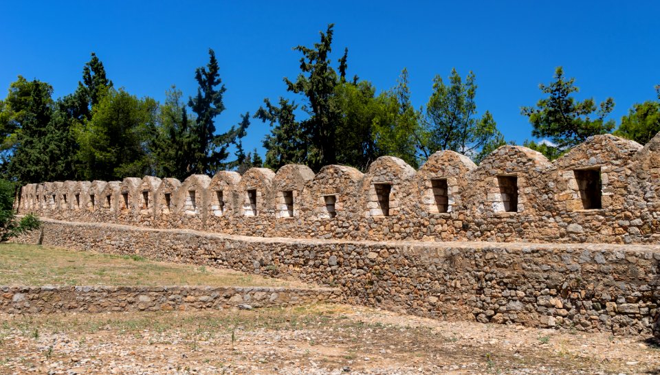 Karababa castle, walls, Chalkida Greece