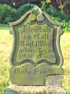 Karl P. Weiß Tombstone, Greentree Cemetery, 2015-08-16, 01