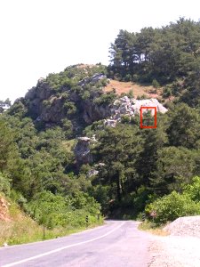 Karabel Pass, with location of the Tarkasnawa rock relief seen from the south