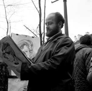 Karikaturist op de Place du Tertre in het hart van Montmartre, Bestanddeelnr 254-0482