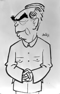 Karikatuur van Tsjou En Lai gemaakt door David (Cuba), Bestanddeelnr 925-0987