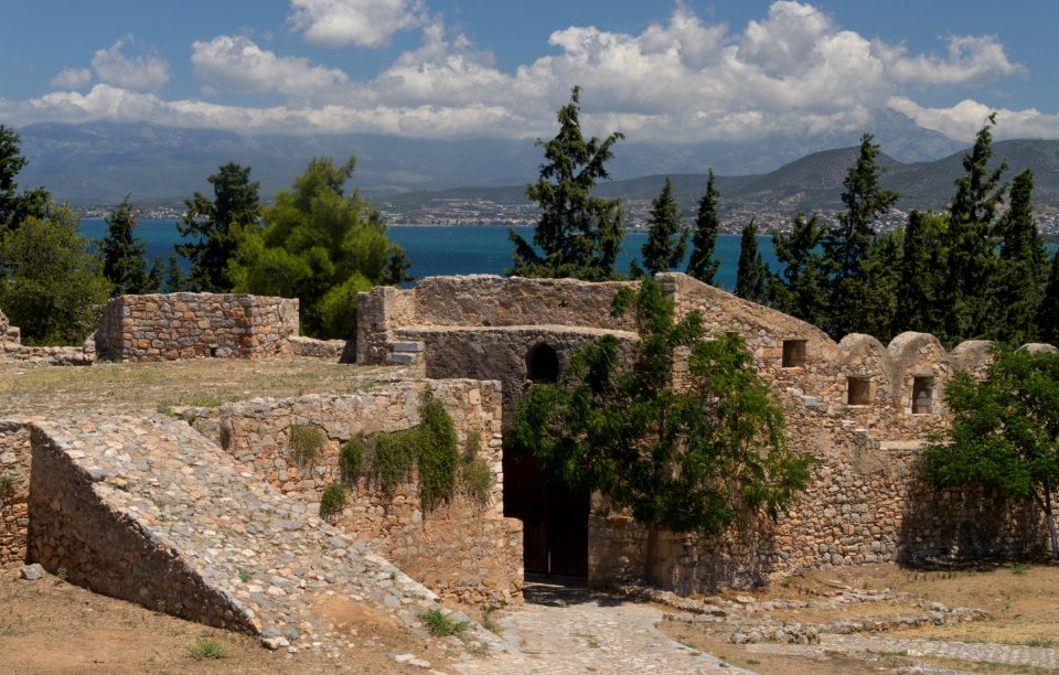 Karababa castle, structure, sea, Euboea, Chalkida, Greece