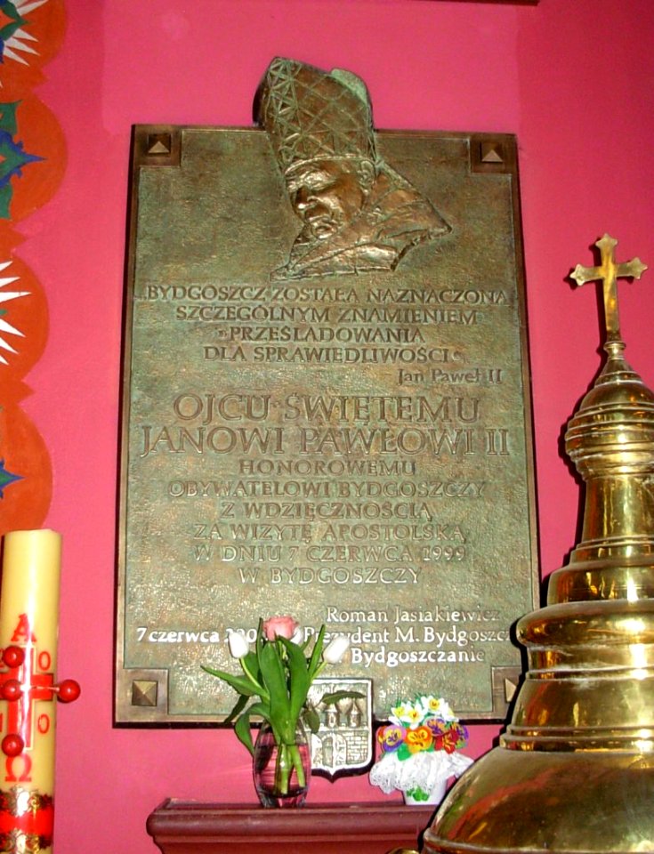 Katedra bydgoska - tablica JPII