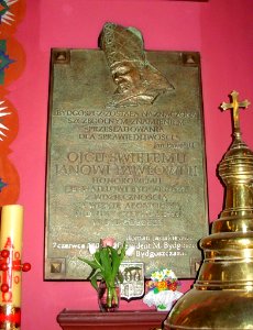 Katedra bydgoska - tablica JPII