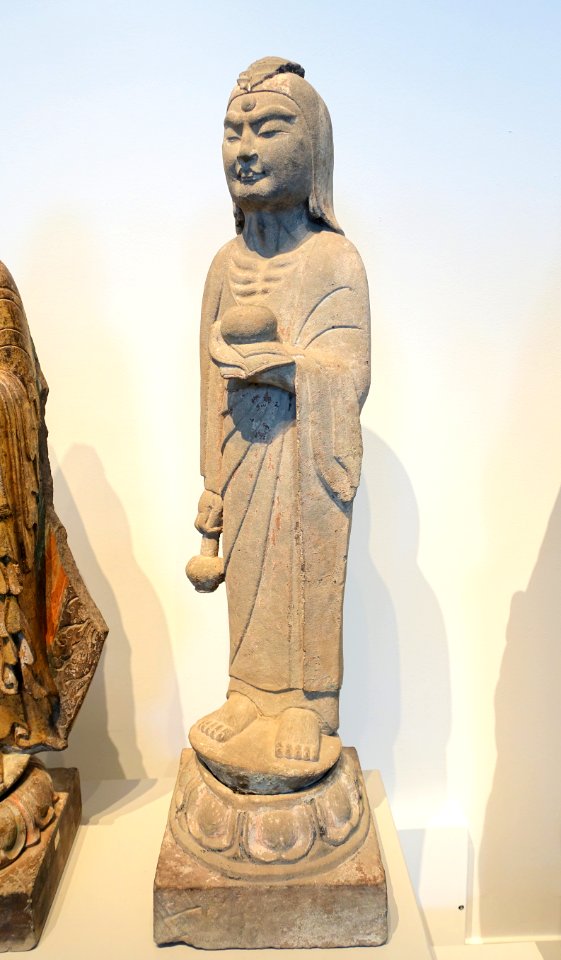 Kasyapa, China, probably Shanxi province, Sui dynasty, 581-618 AD, sandstone with traces of pigments - Östasiatiska museet, Stockholm - DSC09280
