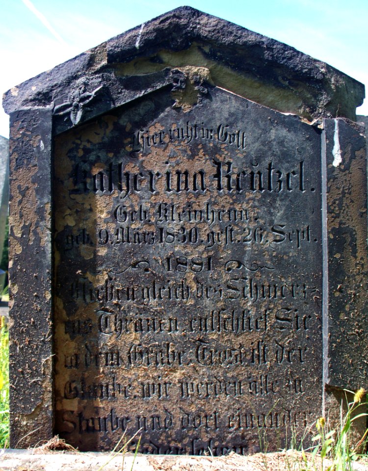 Katherina Rentzel tombstone, Spring Hill Cemetery, Pittsburgh
