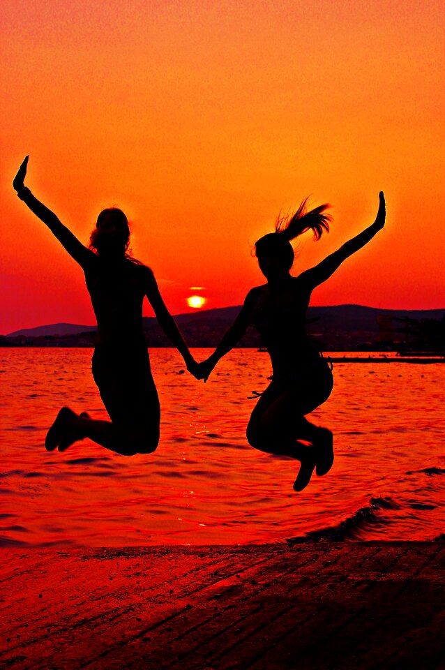 Silhouette sunset go to