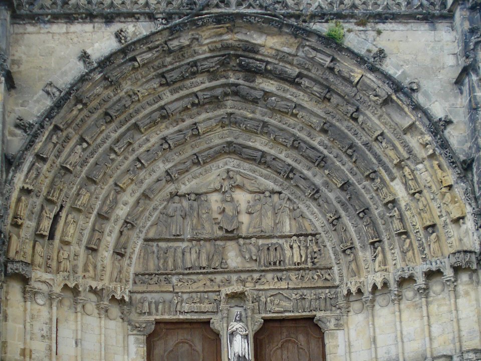 Kathedraal Bazas middenportaal tympaan
