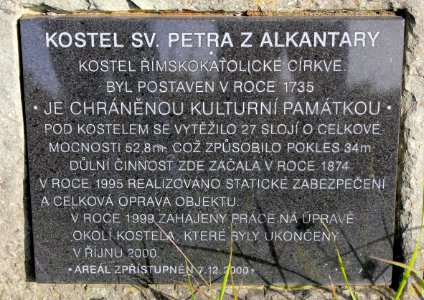 Kostel sv. Petra z Alkantary, Karviná - informační kámen (2)