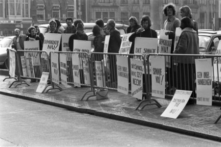 Korte demonstratie voor ministerie Buitenlandse Zaken Den Haag tegen toestand in, Bestanddeelnr 928-4231