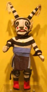 Koshari (clown) kachina, Arizona, Hopi people, Honolulu Museum of Art