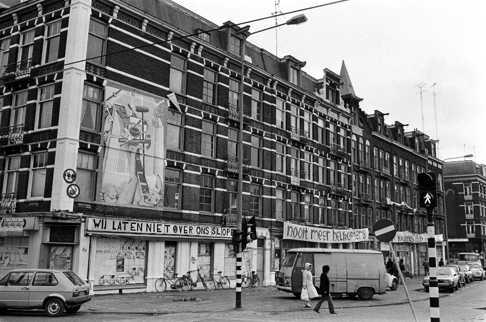 Kraakpanden De Blaaskop bij WibautstraatBlasiusstraat in Amsterdam met divers, Bestanddeelnr 931-8928