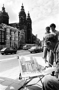Kraakpand Prins Hendrikkade vereeuwigd op schilderij, Bestanddeelnr 930-9712
