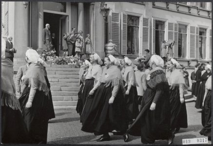 Koninklijk huis, prinsessen, koninginnen, prinsen, defiles, koninginnedag, klede, Bestanddeelnr 019-0317