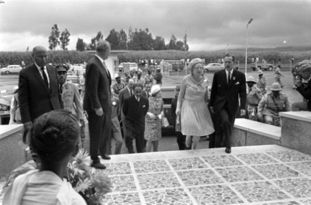 Koninklijke familie in Ethiopië. Aankomst koningin Juliana. Haile Selassie , Pri, Bestanddeelnr 922-0496