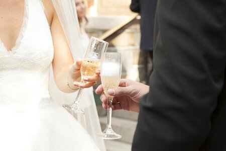 Champagne bride groom