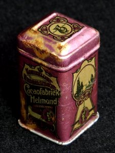 Koninklijke Nederlandsche Cacaofabriek Helmond paars proef blikje, foto09