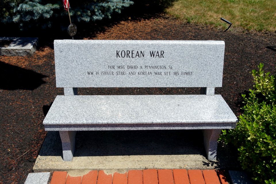 Korean War bench - Middleboro Veterans' Memorial Park - Middleborough, Massachusetts - DSC04026