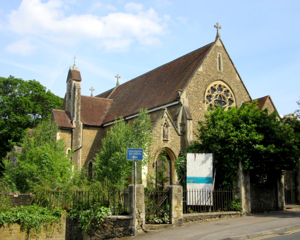 Korean Presbyterian Church (formerly St Charles Borromeo RC Church), Heath Road, Weybridge (NHLE Code 1189164) (June 2015) (2)