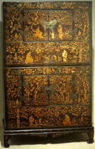 Korean stacked clothing chest, 19th century, wood with lacquer, Dayton Art Institute