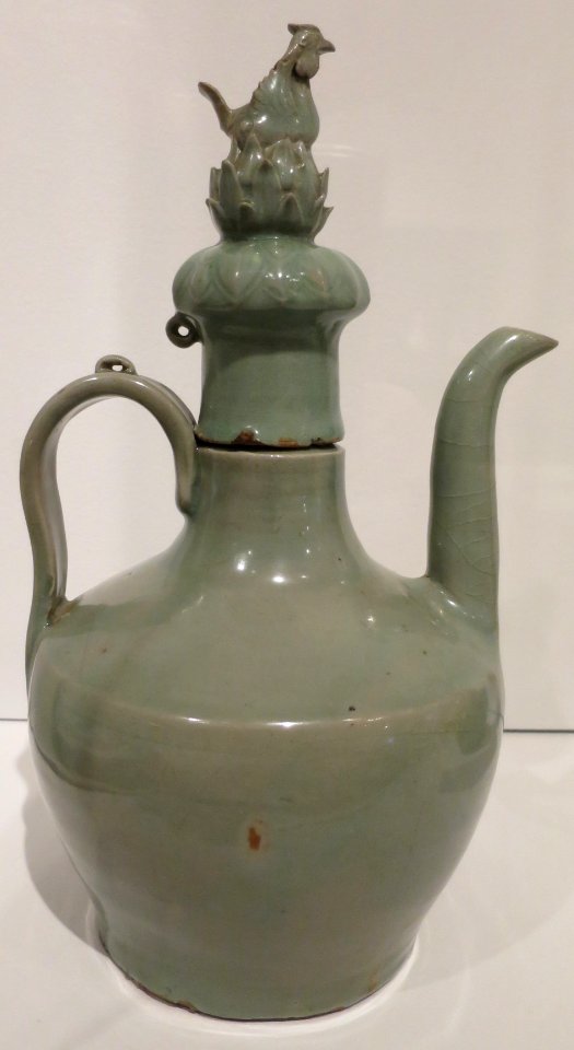 Korean celadon ewer with bird-on-lotus top, Koryo (Goryeo) dynasty, early 12th century, HAA