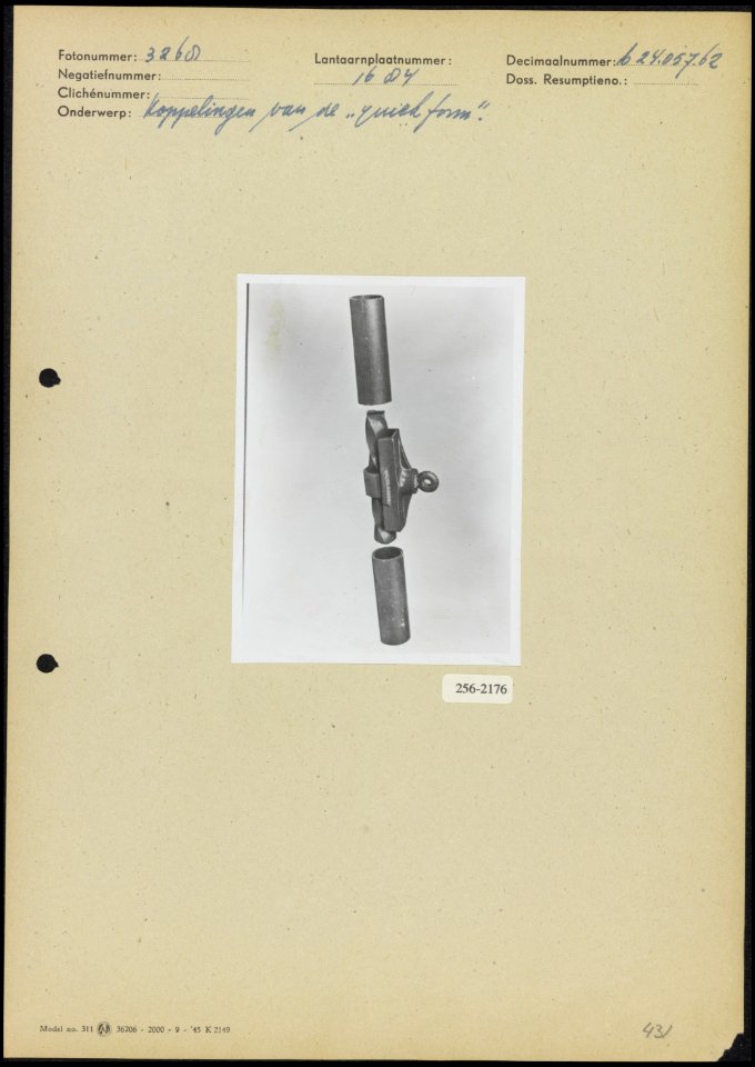 Koppelingen van de quickform, Bestanddeelnr 256-2176