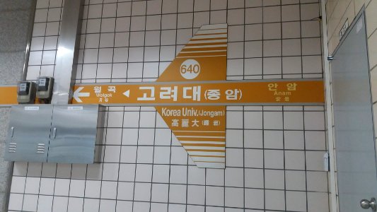 Korea University Station sign photo