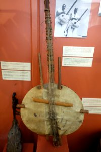 Kora harp lute, Gambia (Mandingo), gourd, wood, skin, fiber - Redpath Museum - McGill University - Montreal, Canada - DSC08262 photo