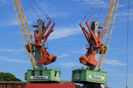 Harbour cranes water
