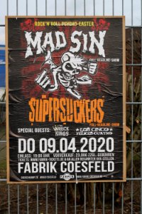 Konzertplakat Mad Sin Supersuckers 09.04.2020 Fabrick Coesfeld